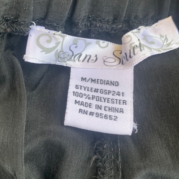 Black Ankle Jogger Track Pants with Zipper Detail Lightweight Size M - Picture 4 of 8